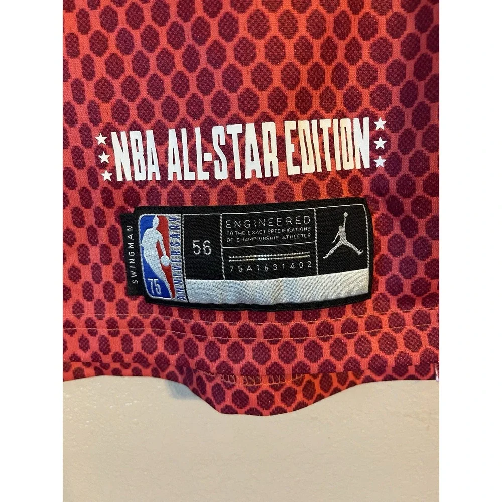 Men's 56 NBA All Star‎ Edition Luka Dončić Jordan 75th Anniversary Jersey Red